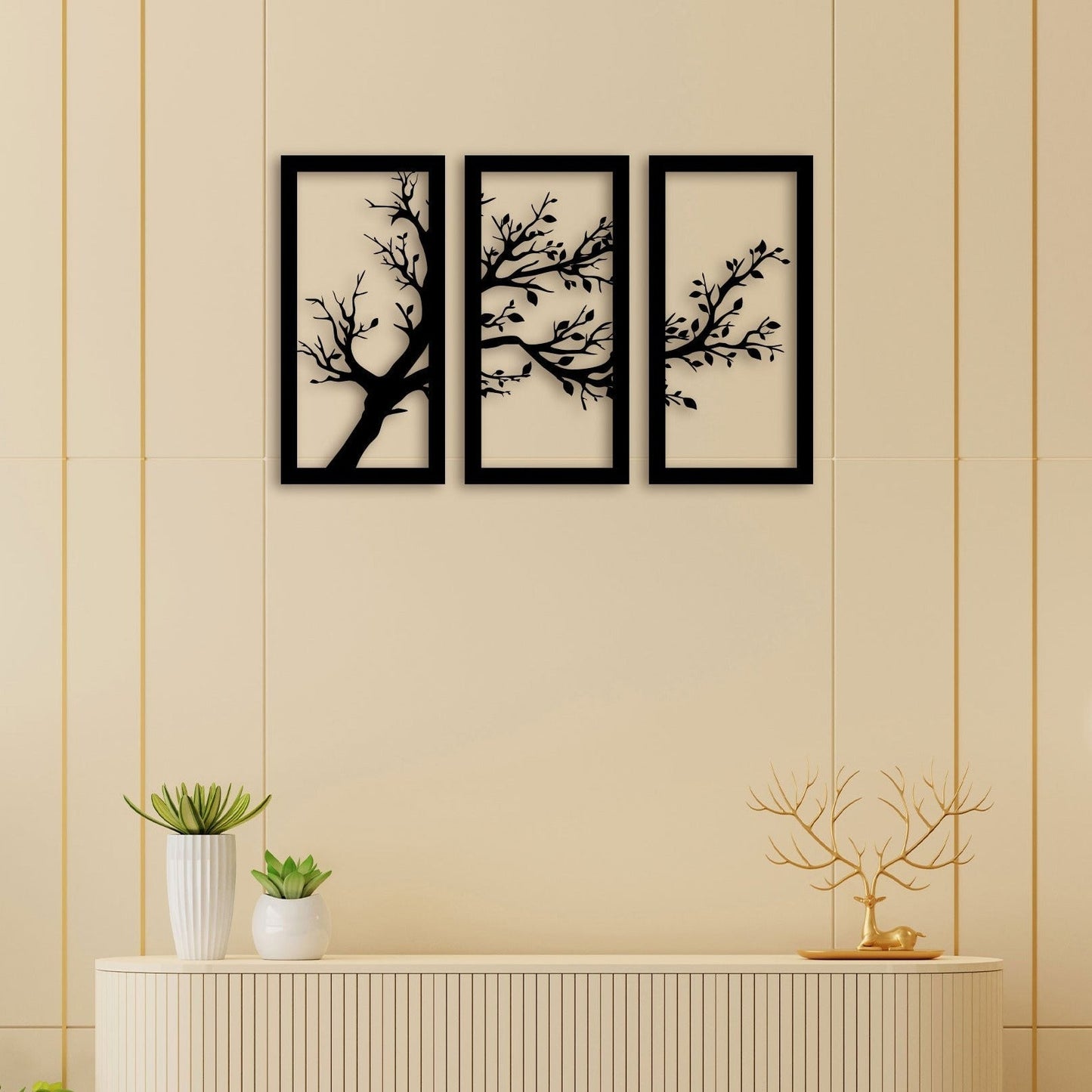 3 Piece Dried Tree Wall Art