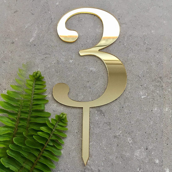 Number 3 Cake Toppers