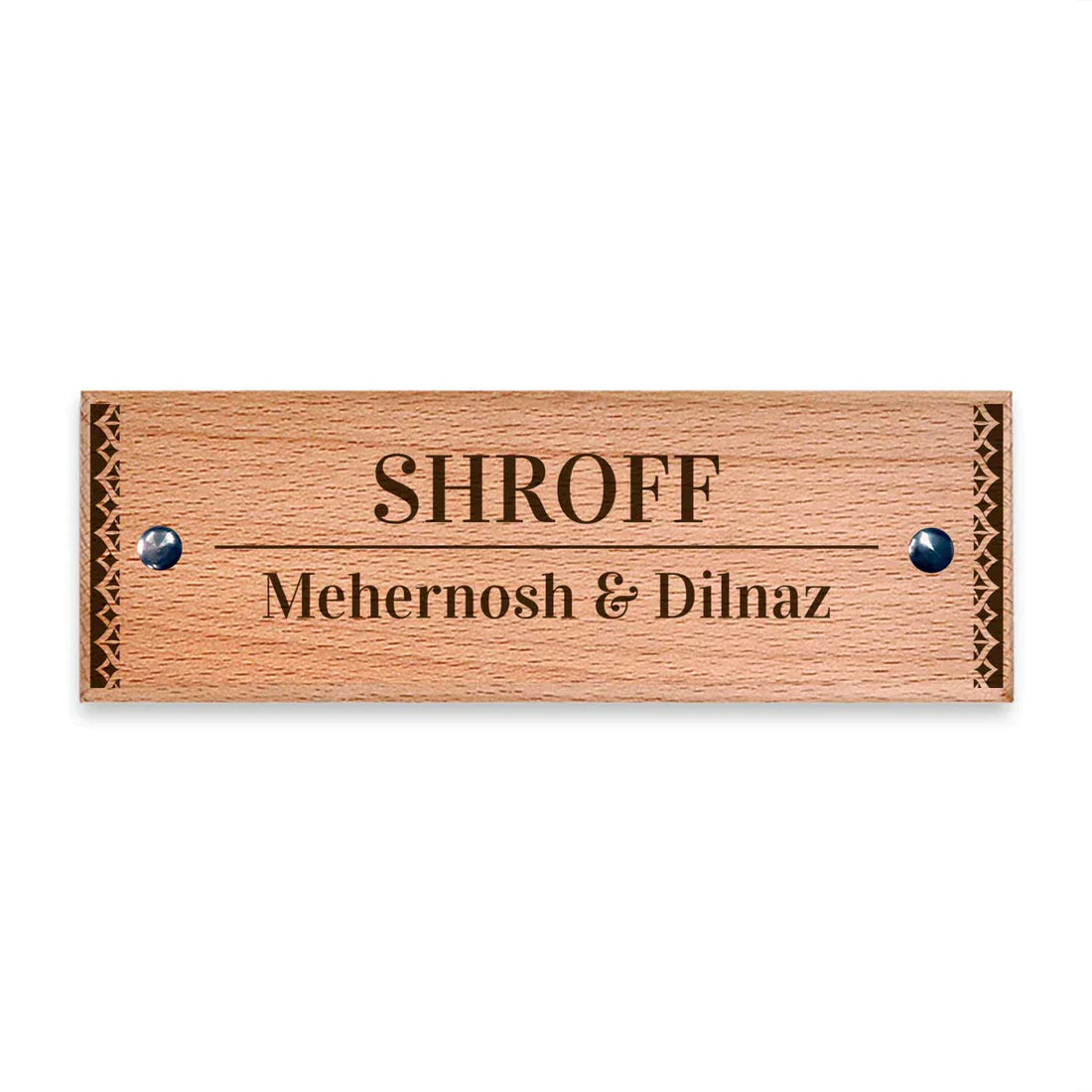 Kinara (Madhubani) - Wooden Name Plate