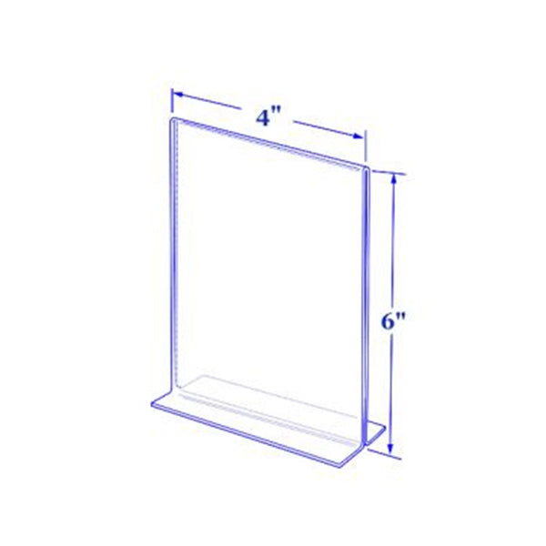 4x6 Bottom Loading Double Sided Acrylic Sign Holder Pack of 4pcs