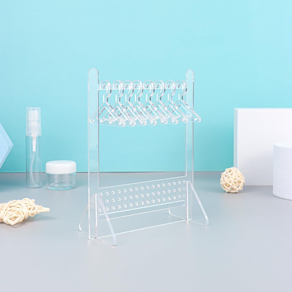 Earring Holder Stand Clear Acrylic Earrings Rack Mini Hangers Display Stand Jewelry Organizer Storage for Women Girls (Clear Earrings Rack)