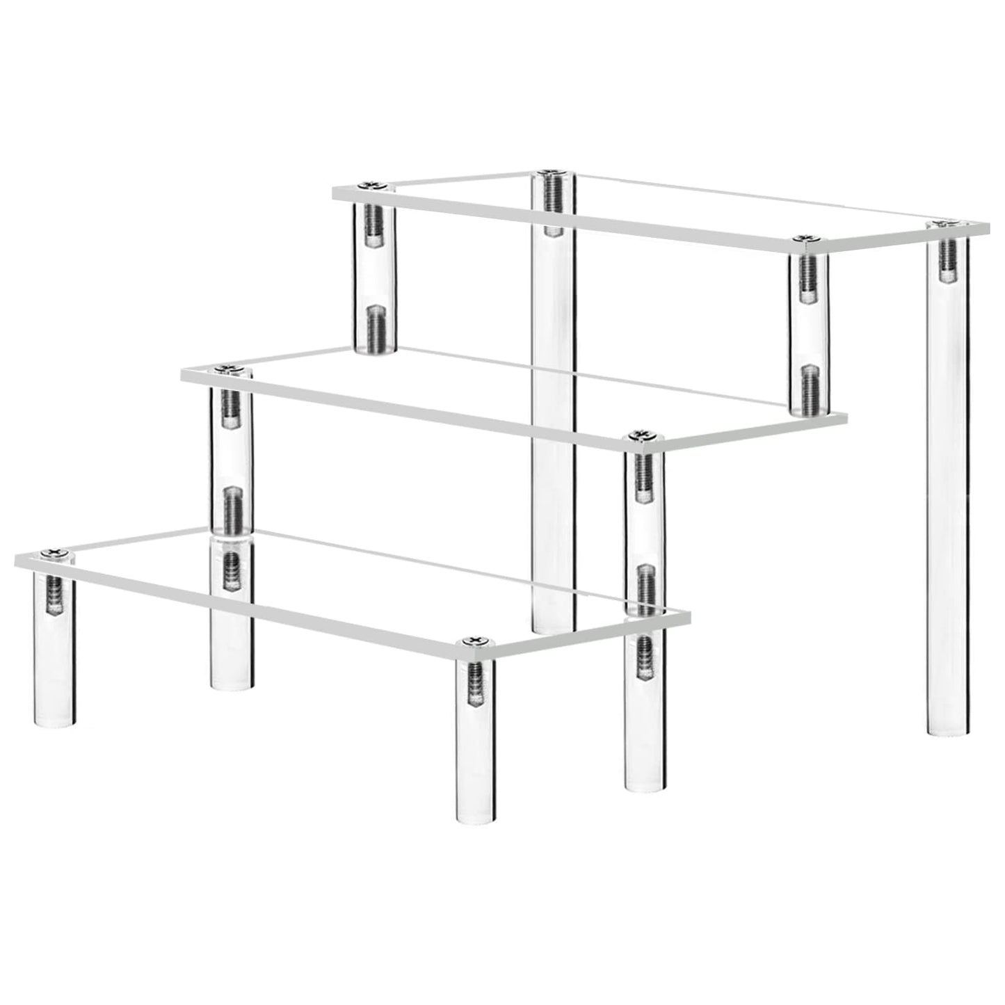 Acrylic Riser, Acrylic Shelf Riser 3 Tier Cupcake Display Stand Large Collection Organizer Shelf Stand for Cologne