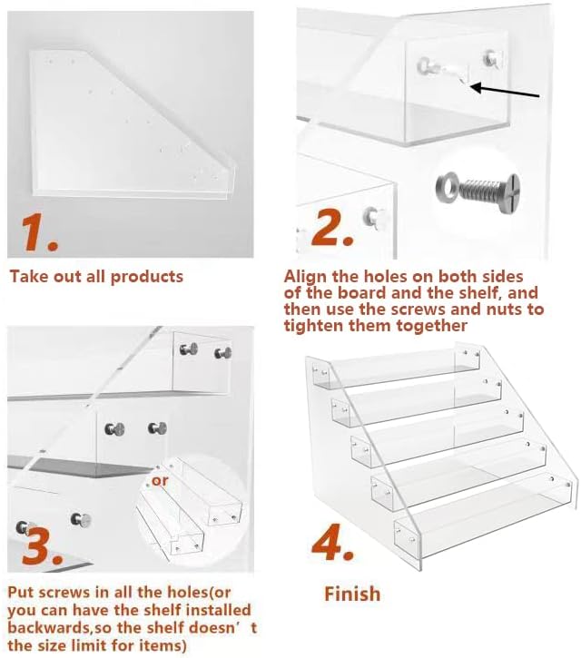 Spice Rack, Seasoning Organizer, Clear Acrylic Vertical Shelves Organizer Countertop, Kitchen Organization & Storage