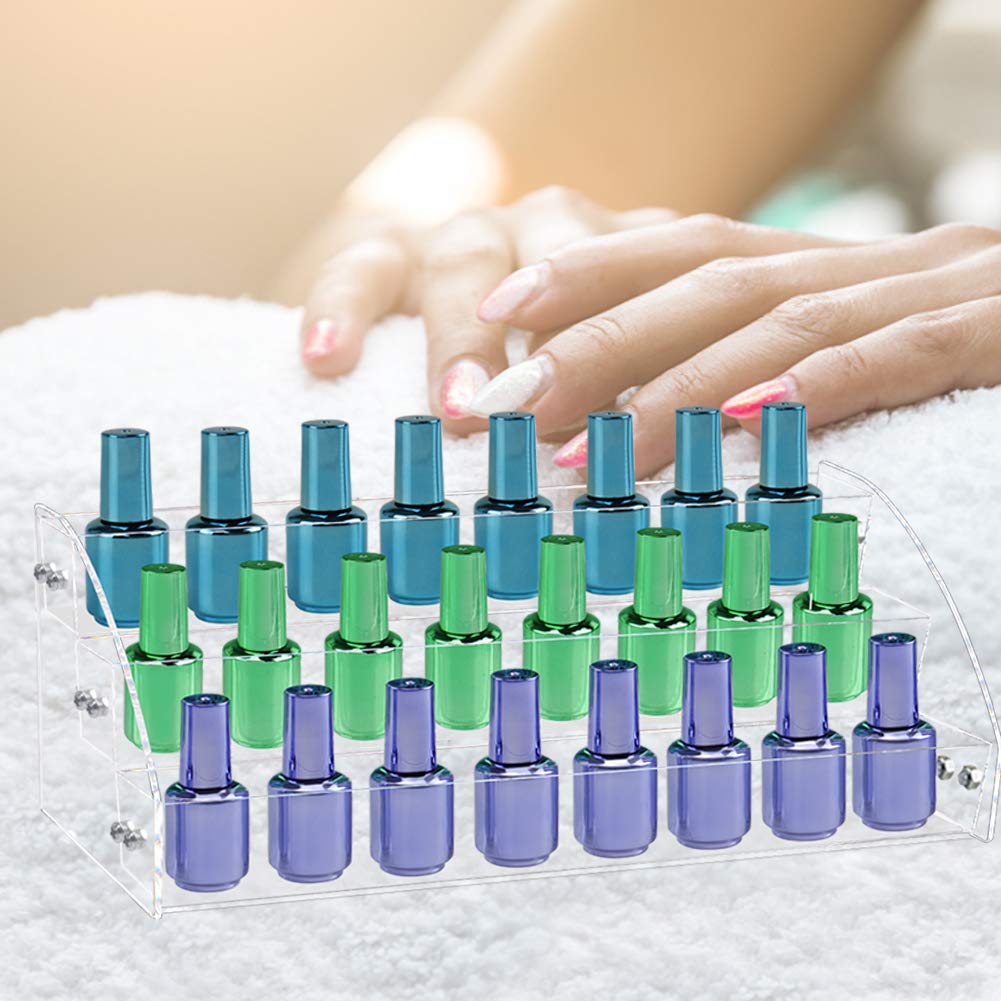 Acrylic Nail Polish Holder Organizer Rack, Clear Essential Oils Storage Nail Varnish Display Stand, 6 Tier