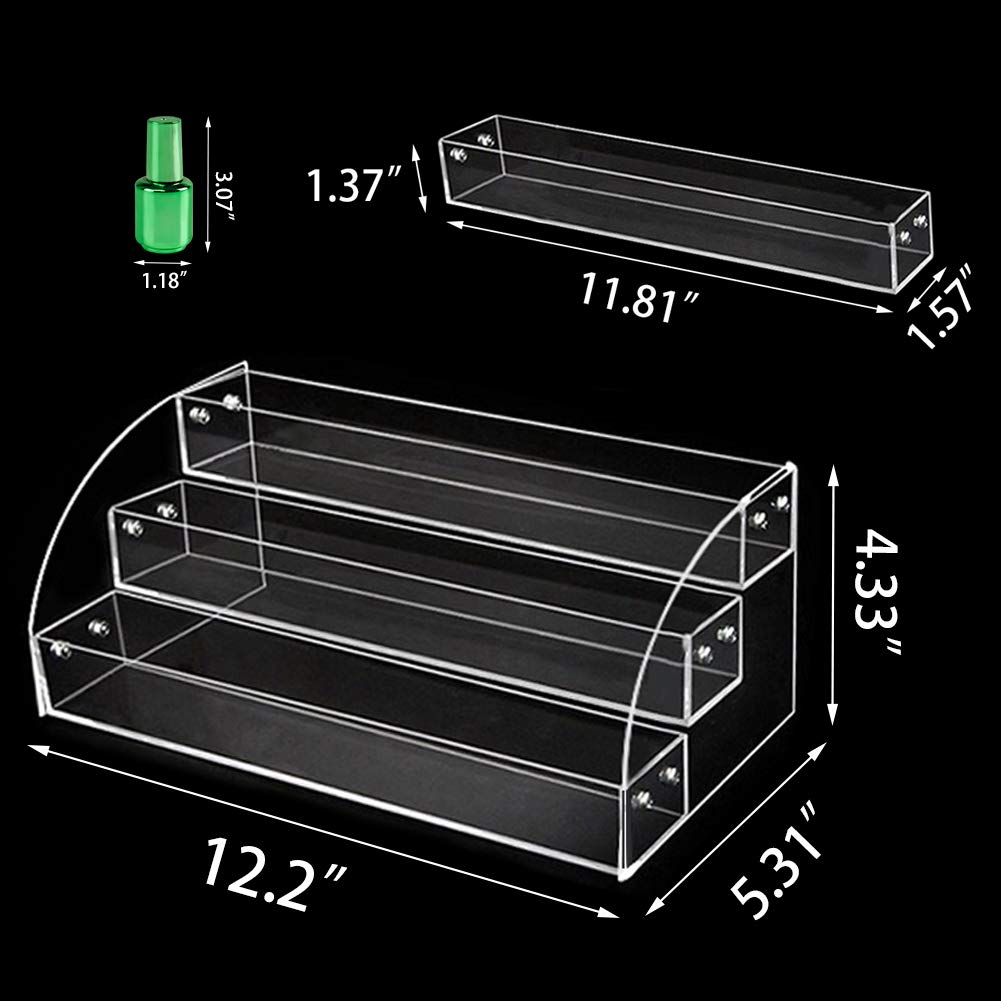 Acrylic Nail Polish Holder Organizer Rack, Clear Essential Oils Storage Nail Varnish Display Stand, 6 Tier