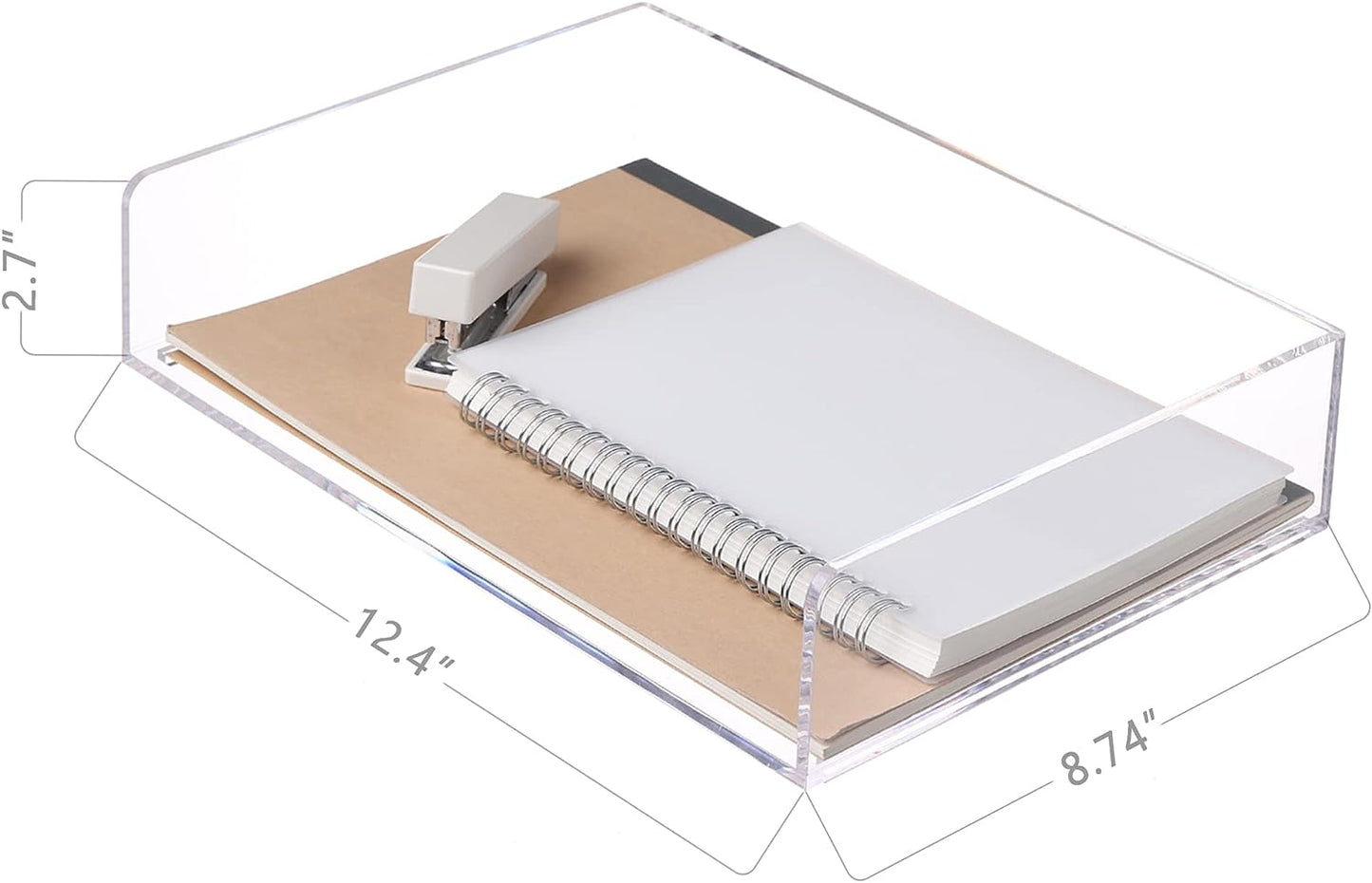 Acrylic Stackable Letter Tray Clear Paper Tray Desk Organizer 4-Tier Desk File Organizer Paper Sorter Holder Document Shelf Tray for Letter/A4,4-Pack