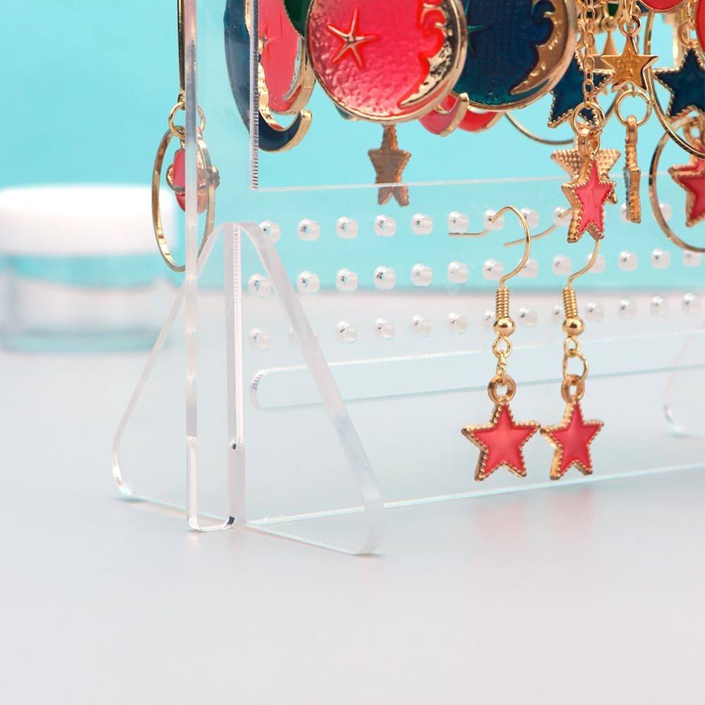Earring Holder Stand Clear Acrylic Earrings Rack Mini Hangers Display Stand Jewelry Organizer Storage for Women Girls (Clear Earrings Rack)