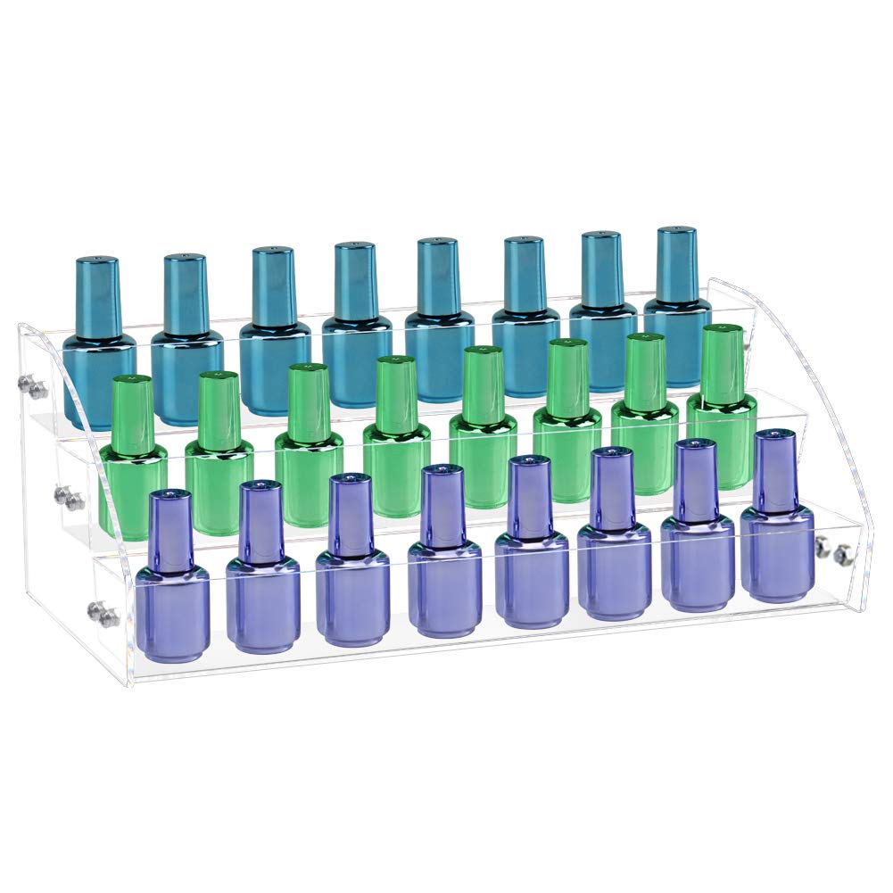 Acrylic Nail Polish Holder Organizer Rack, Clear Essential Oils Storage Nail Varnish Display Stand, 6 Tier