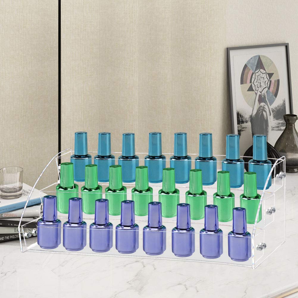 Acrylic Nail Polish Holder Organizer Rack, Clear Essential Oils Storage Nail Varnish Display Stand, 6 Tier