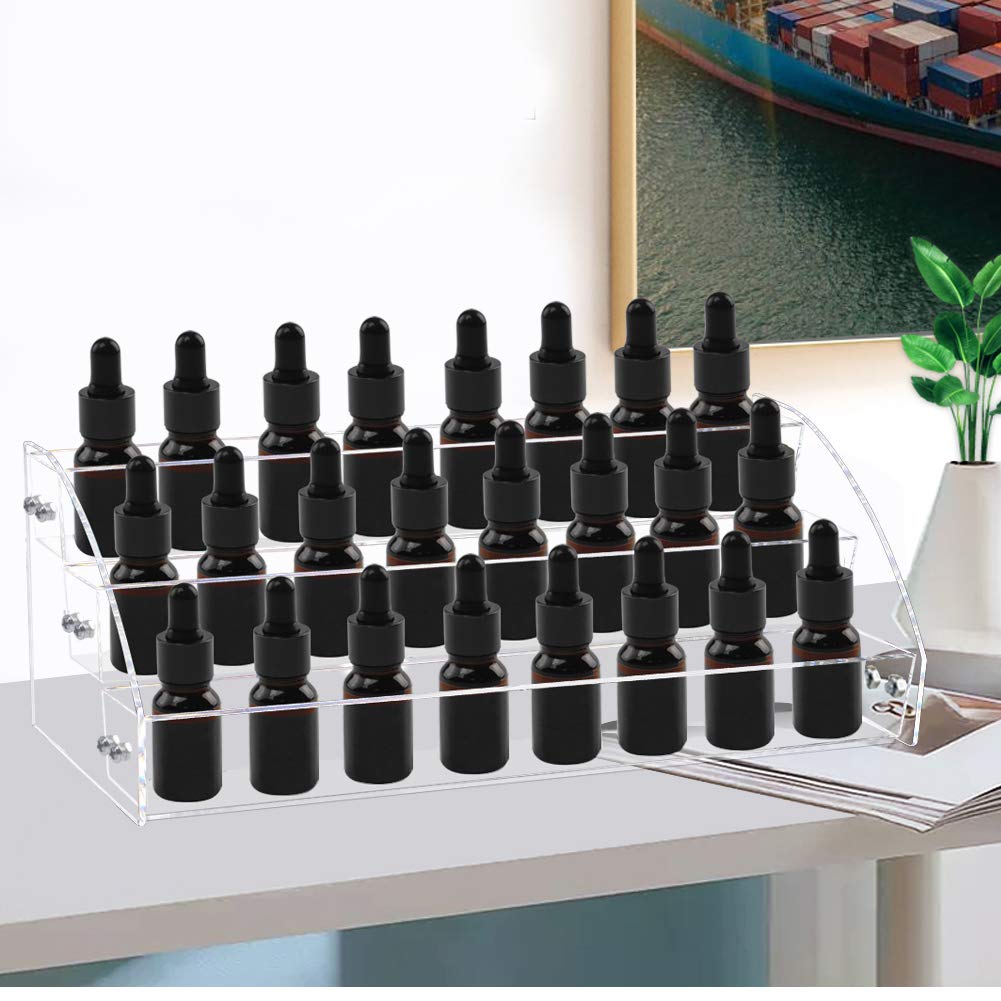 Acrylic Nail Polish Holder Organizer Rack, Clear Essential Oils Storage Nail Varnish Display Stand, 6 Tier