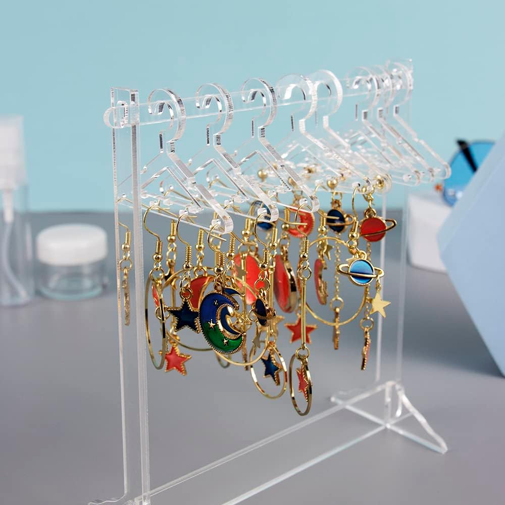 Earring Holder Stand Clear Acrylic Earrings Rack Mini Hangers Display Stand Jewelry Organizer Storage for Women Girls (Clear Earrings Rack)