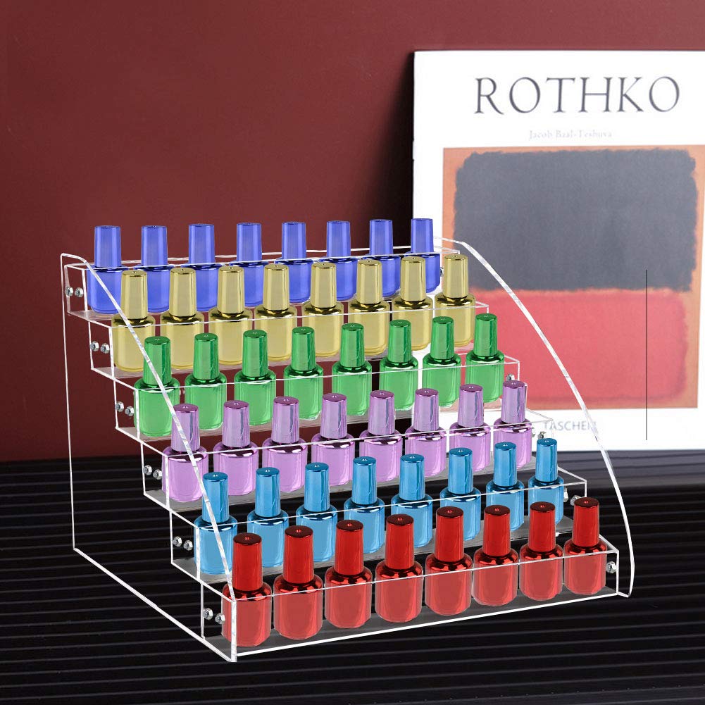 Acrylic Nail Polish Holder Organizer Rack, Clear Essential Oils Storage Nail Varnish Display Stand, 6 Tier