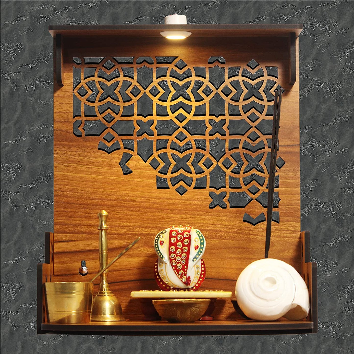 Divine Beautiful Wooden Pooja Stand for Home