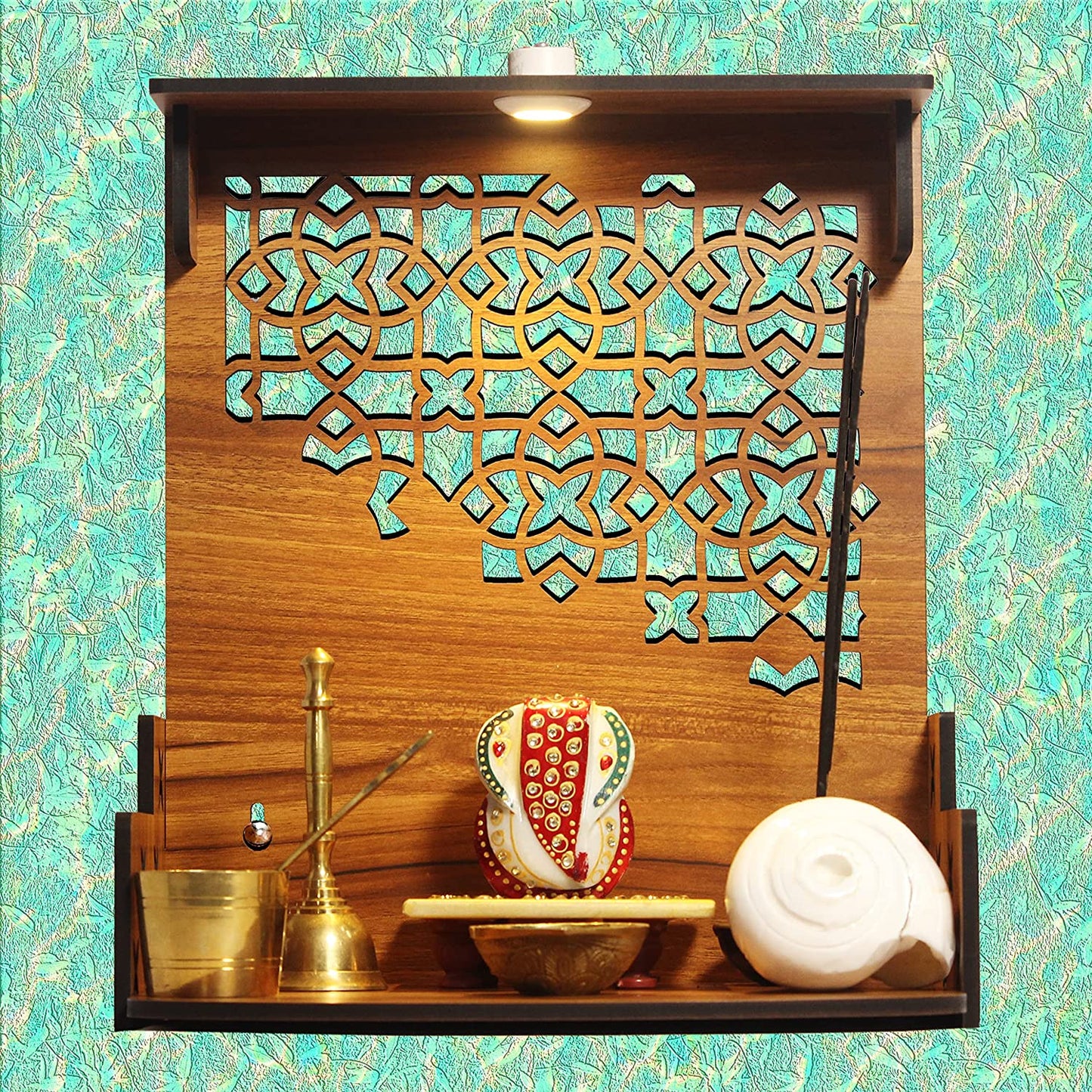 Divine Beautiful Wooden Pooja Stand for Home