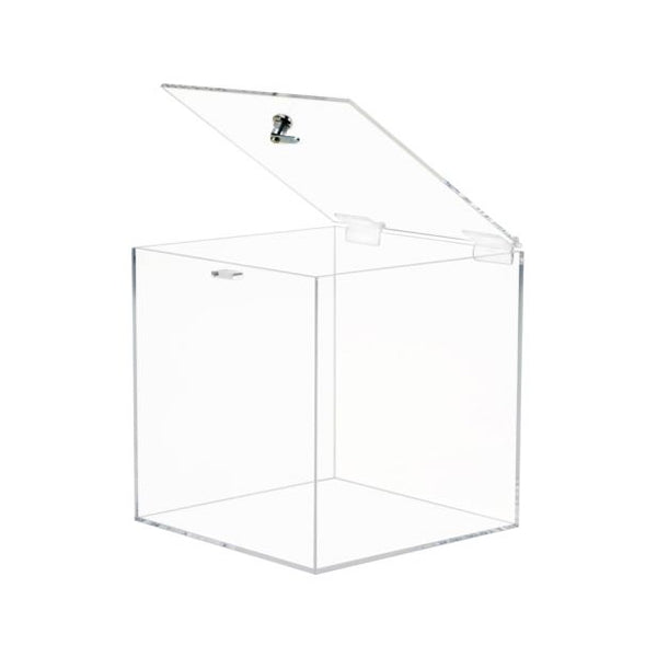 Acrylic 5-Sided Box w Cam Lock Lid