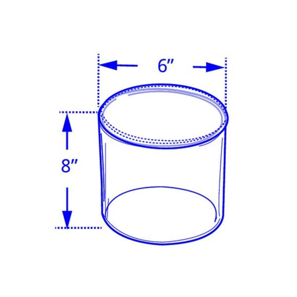 Acrylic Cylinder Riser - 8 H x 6 D