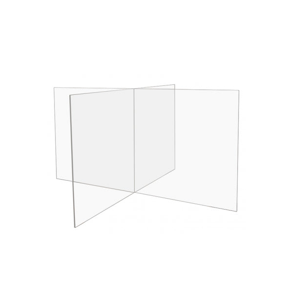 Clear Acrylic 4 Way Table Divider Shield - 23.5H x 47.5W x 47.5L