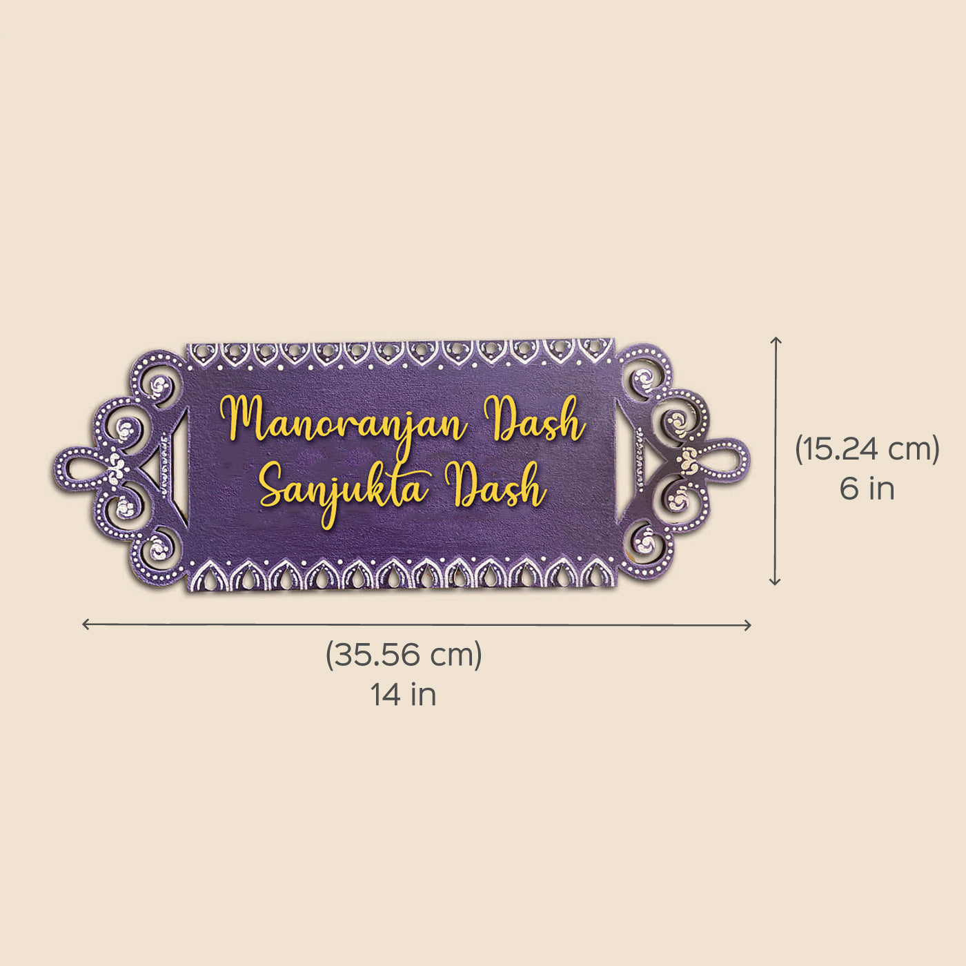 Hand Painted Mandala Personalised Cut-Out Name Plate