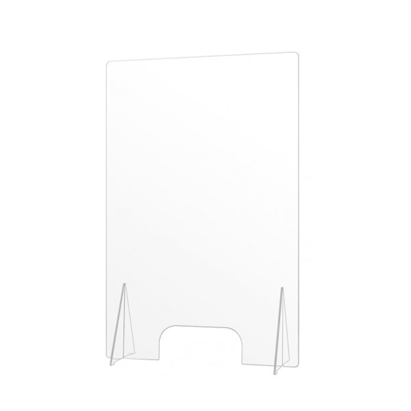 Economy Countertop Sneeze Guard with Pass Through Opening 35.5H x 23.5W