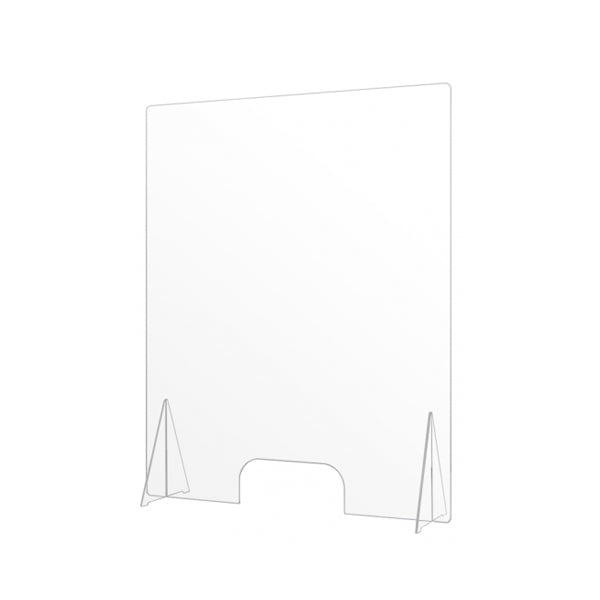 Economy Countertop Sneeze Guard with Pass Through Opening 35.5H x 29.5W