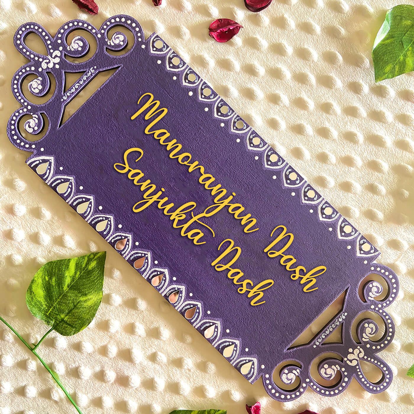 Hand Painted Mandala Personalised Cut-Out Name Plate