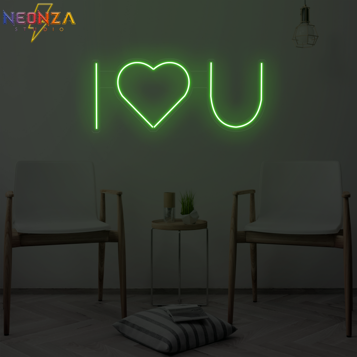 i love u Neon quote Sign oniine green