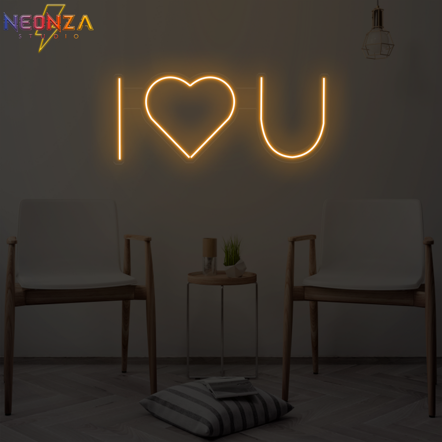 i love u Neon quote Sign oniine orange