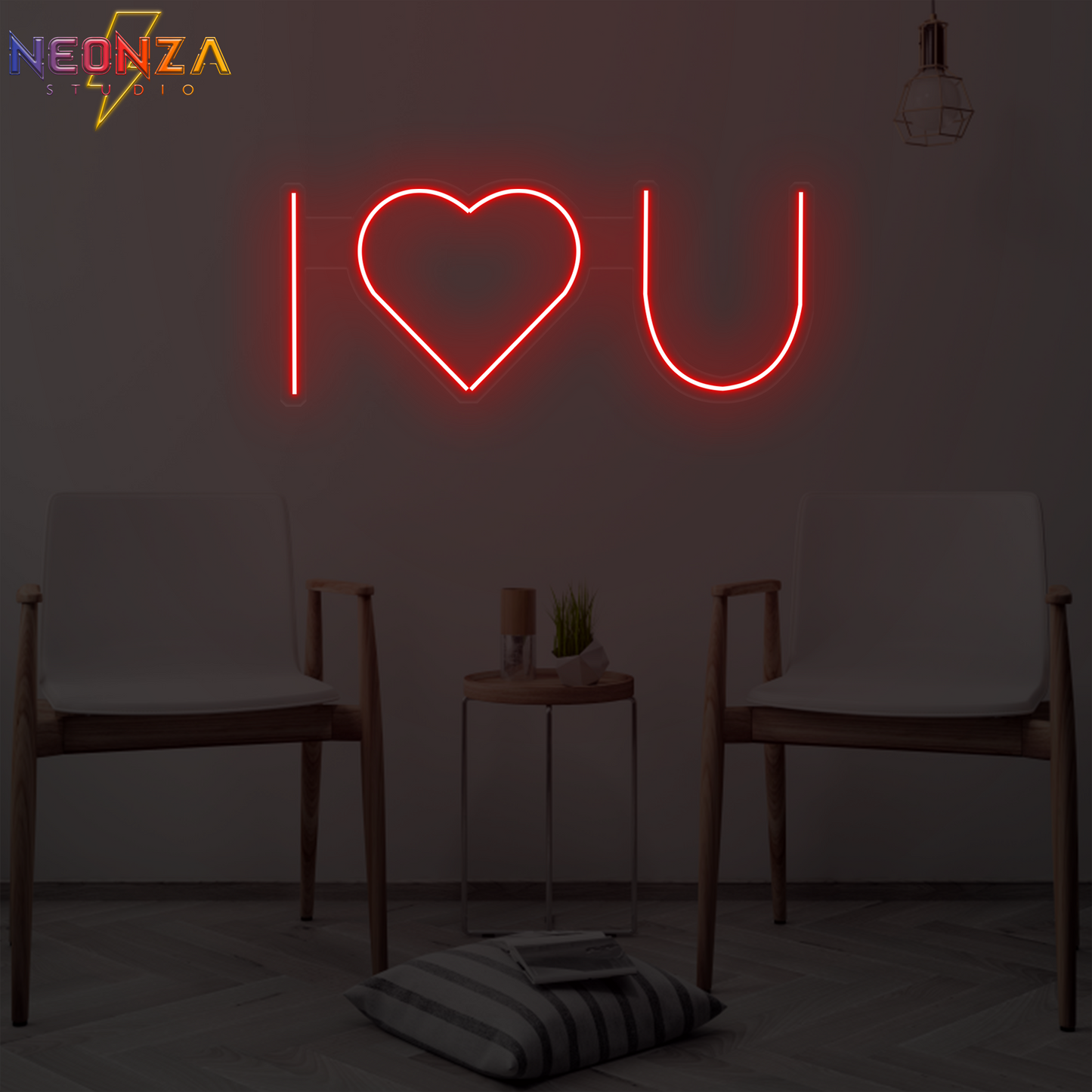 i love u Neon quote Sign oniine red