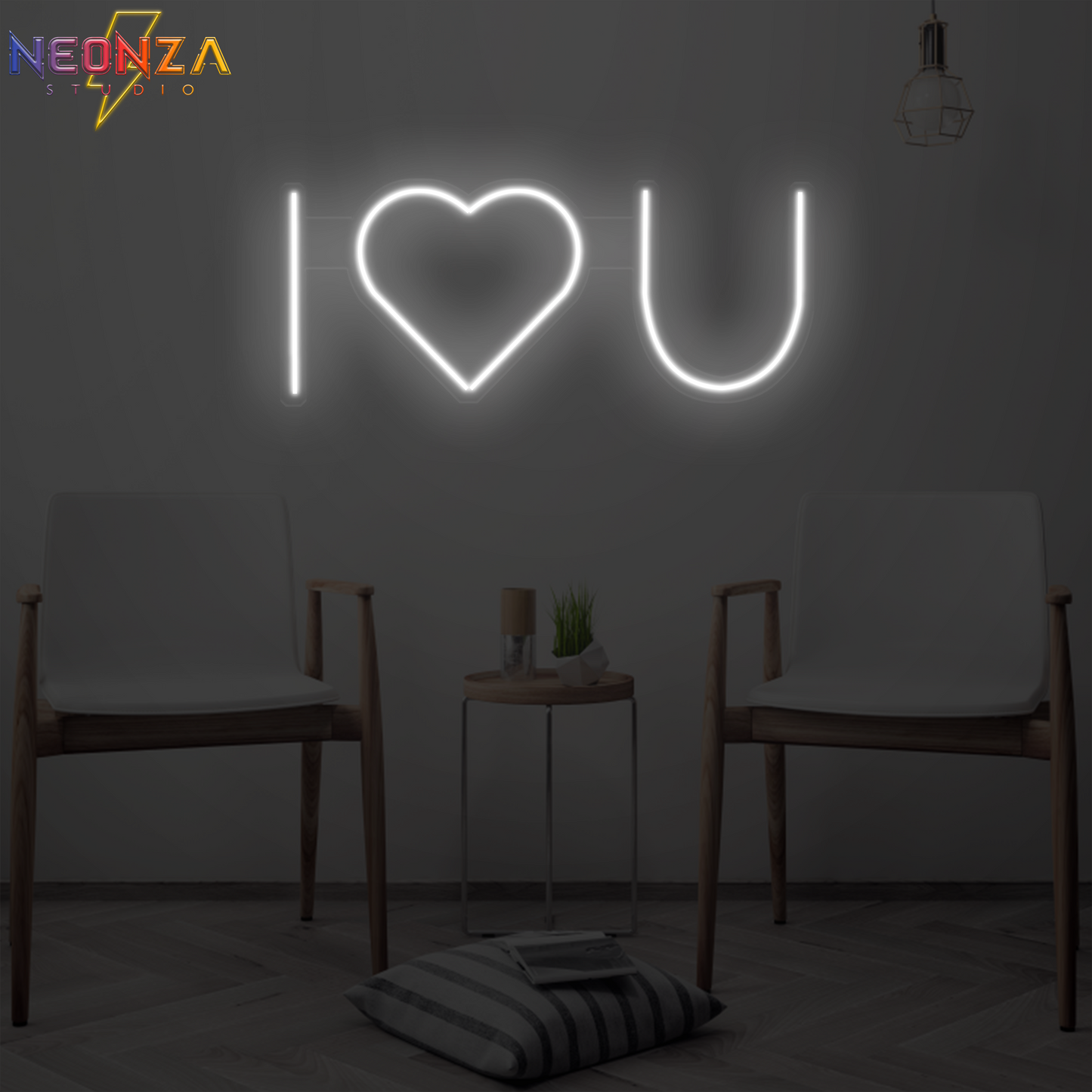 i love u Neon quote Sign oniine white