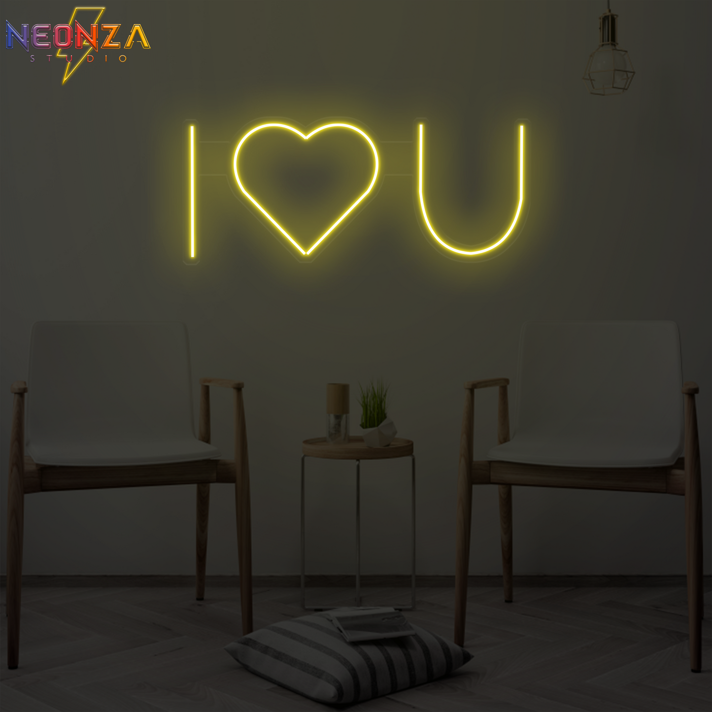 i love u Neon quote Sign oniine yellow