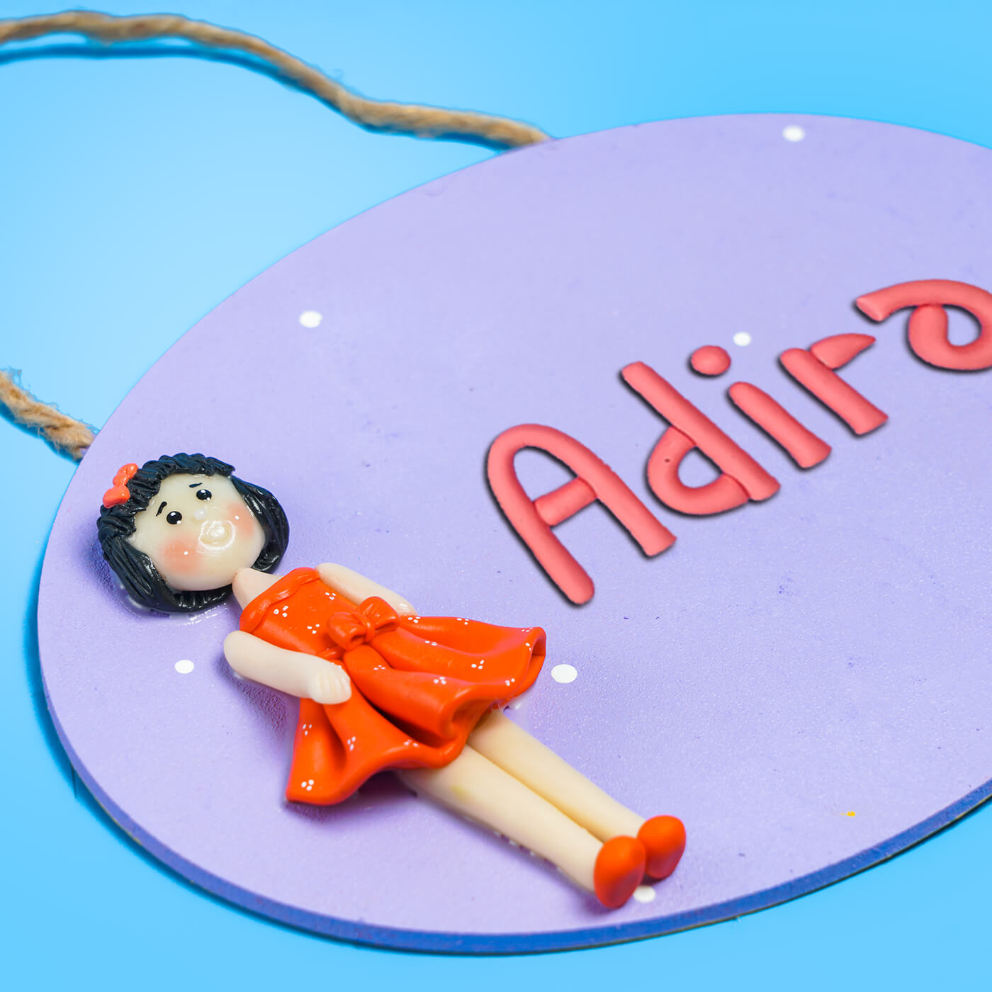 Clay Nameplate for Kids - Little Girl