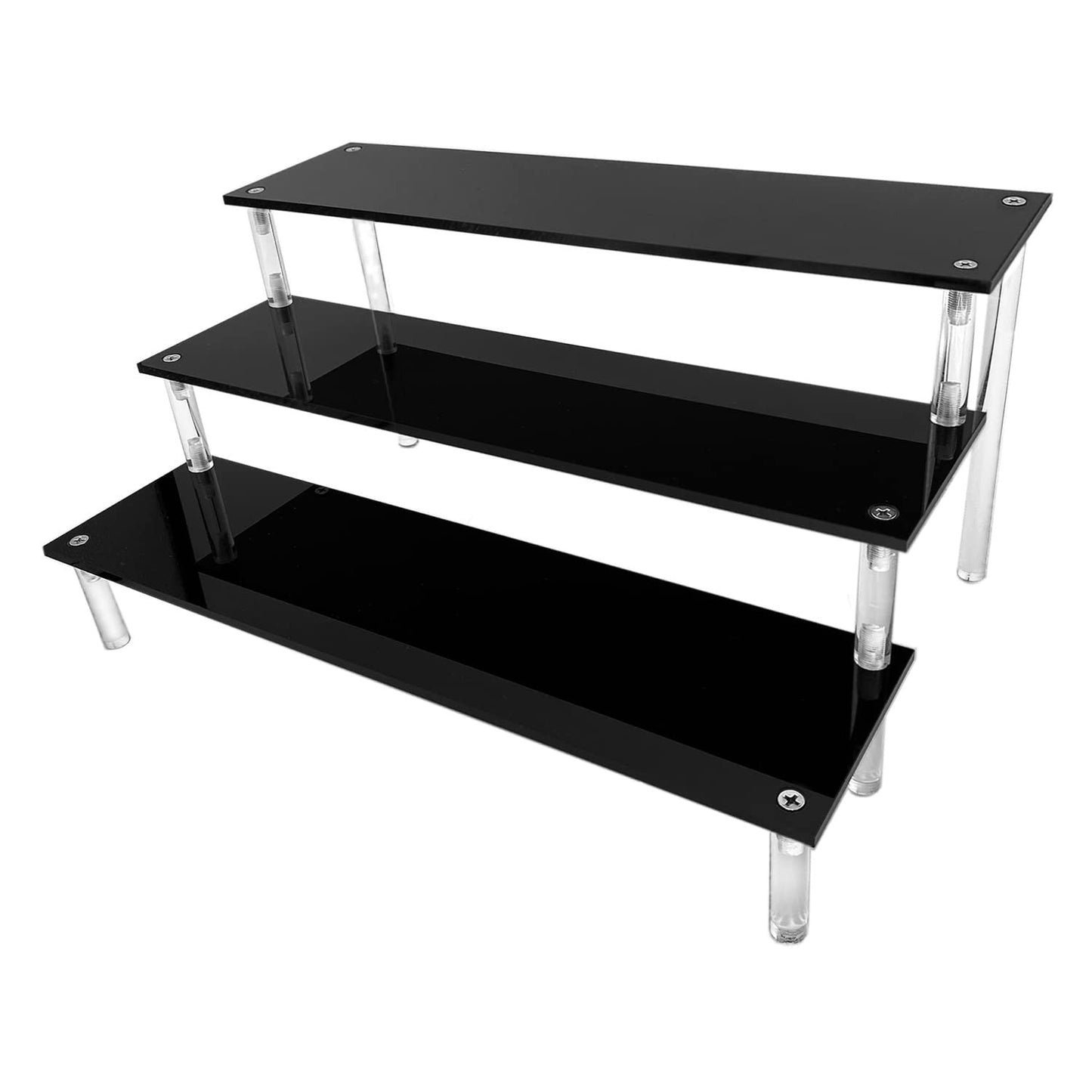 Acrylic Riser, Acrylic Shelf Riser 3 Tier Cupcake Display Stand Large Collection Organizer Shelf Stand for Cologne