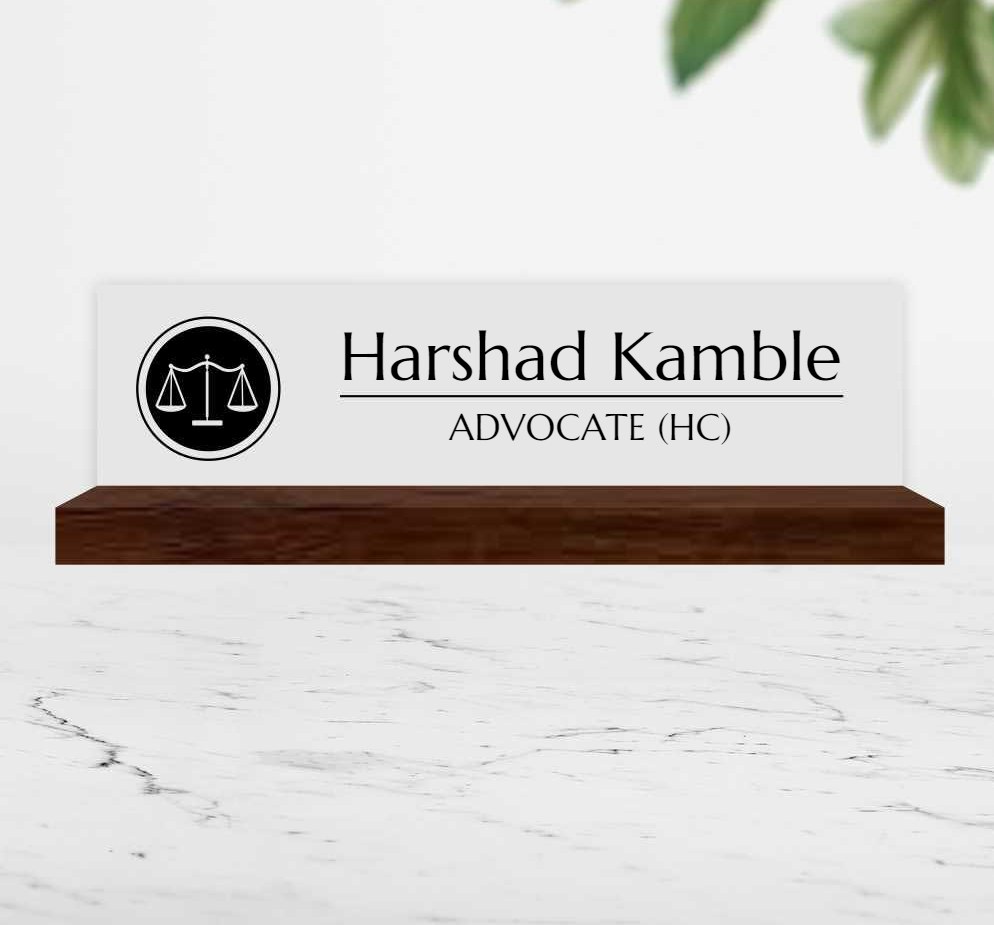 Excelus Office Desk Name Plate - Advocate