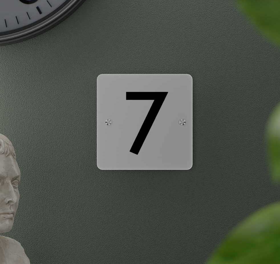 Futura (Frosted White) - Contemporary House Number/Name Sign