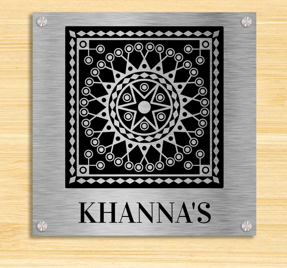Phoolauri (Lippan) - Stainless Steel Name Plate