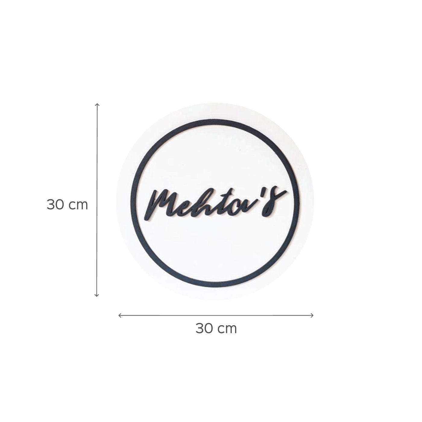 Round Wooden Family Name Board