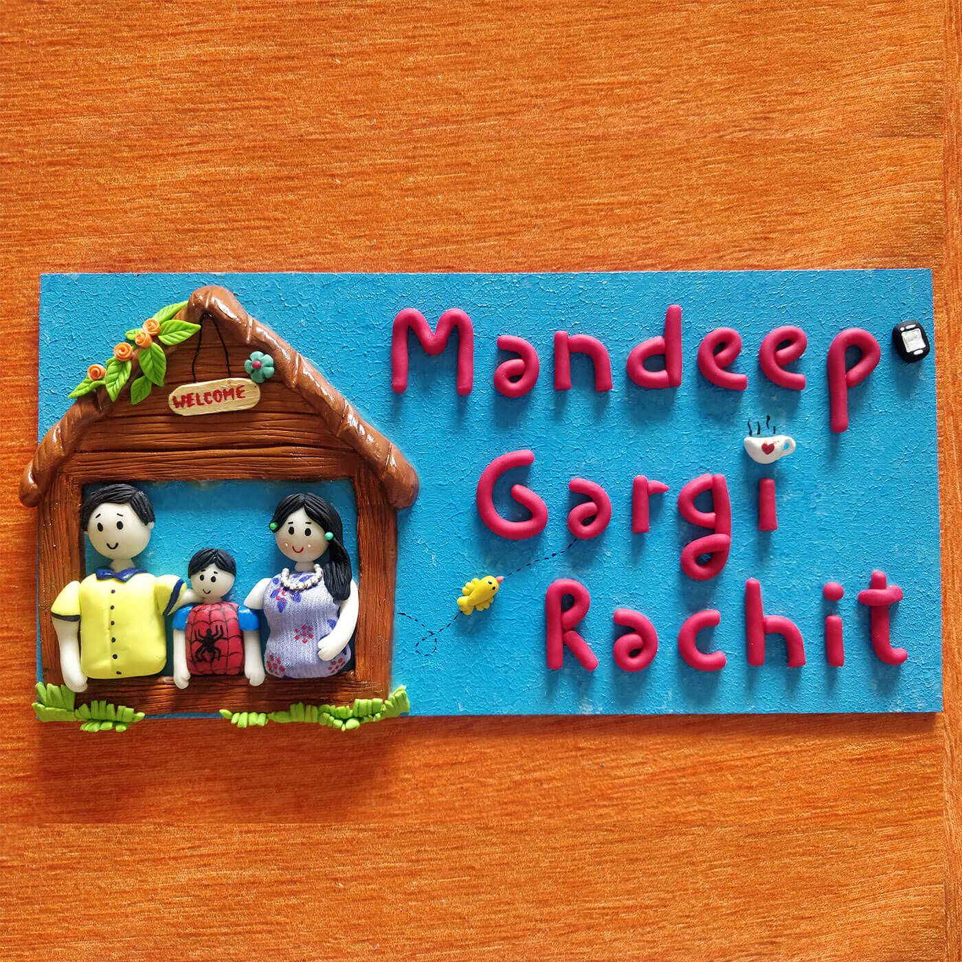 Clay Nameplate for Family - Three Characters