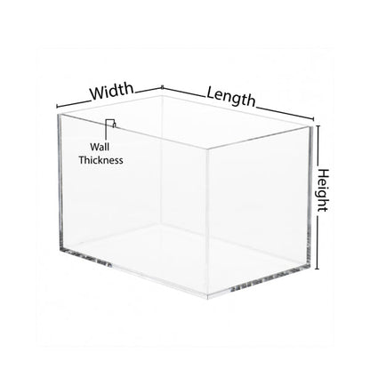 5 Sided Clear Acrylic Box - Custom Size