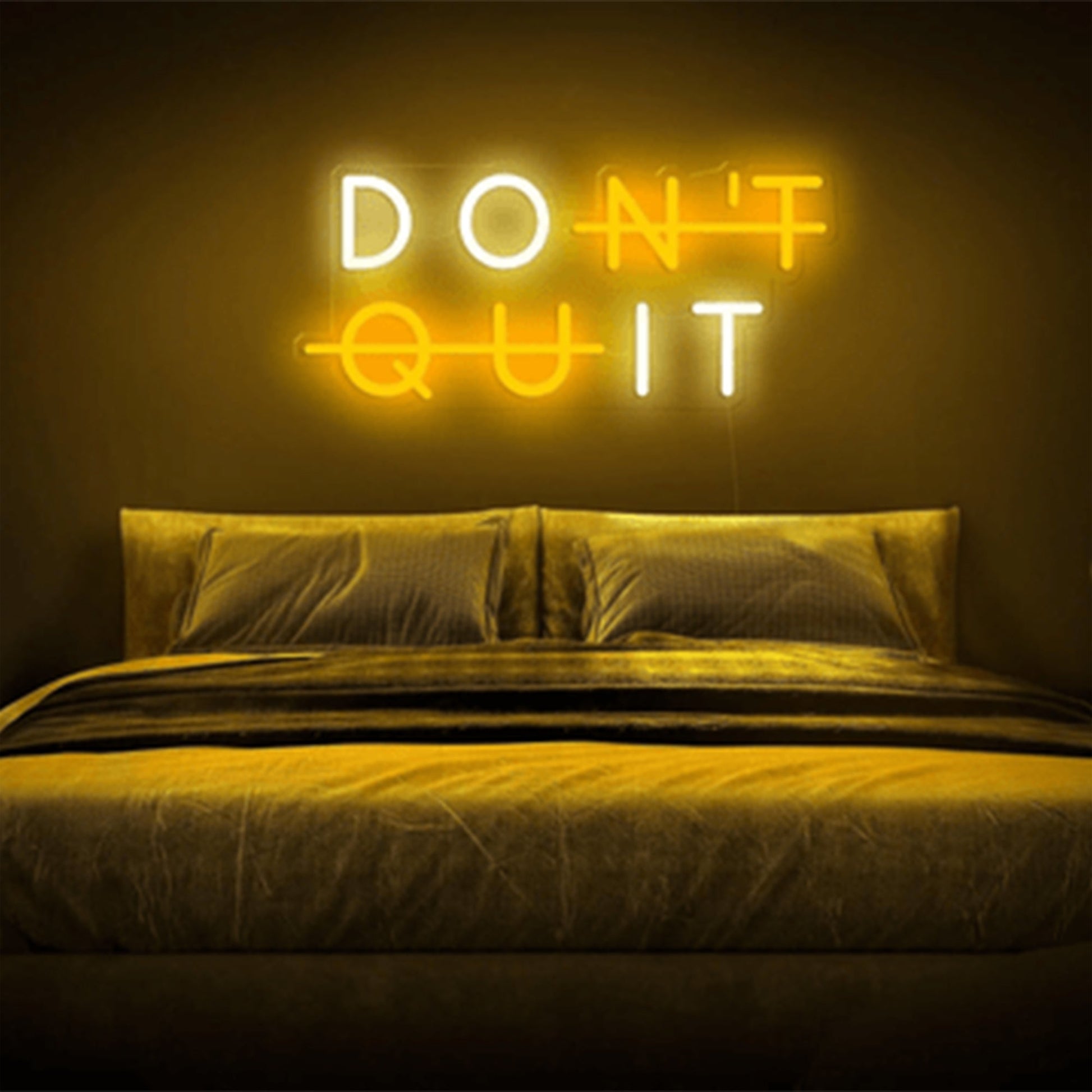 Don't Quit Neon Quote yellow