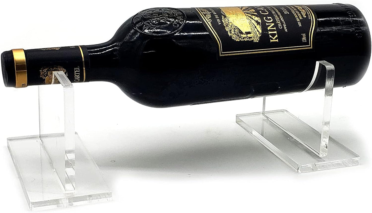 Wine Bottle Holder Floating Acrylic Stand Rack/Holder Counter Top Display Case Riser