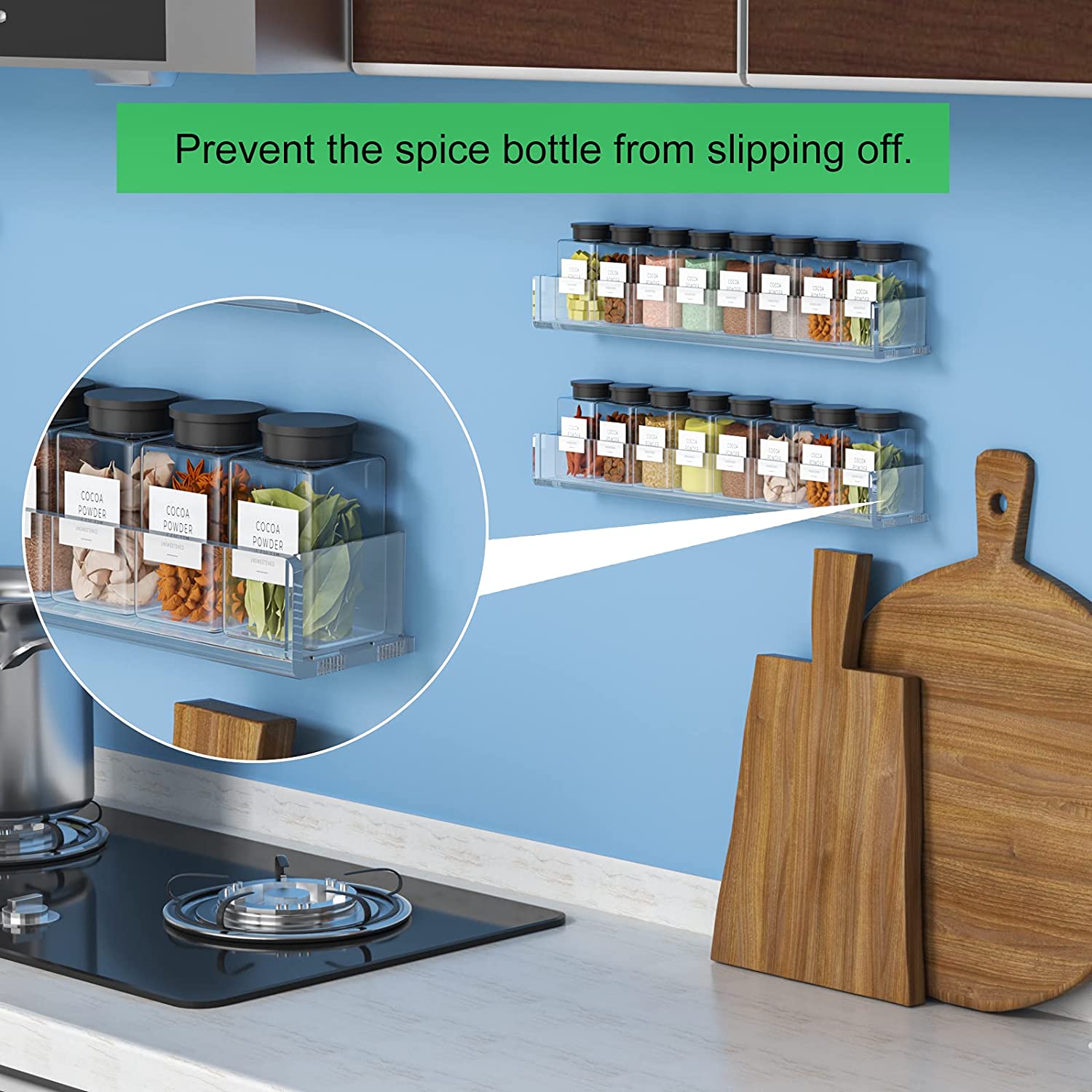 Acrylic Spice Shelf Storage Holder