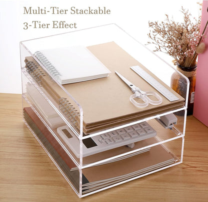 Magazine Holder, Clear Acrylic Desk Organizers, File Organizer for Desk, Magazine Rack- Desktop Book Storage -Independent Vertical 1 Space-2 Pack