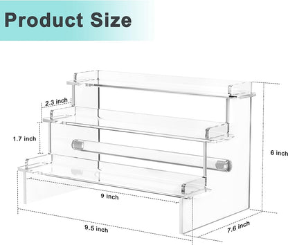 Acrylic Risers Display Stands, 12'' Perfume Organizer, Clear Riser for POPs Amiibo Figure Organizer, Cologne Organizer Cupcake Stand Shot Glass Display Shelves Desktop Tiered Display (1 Pack)