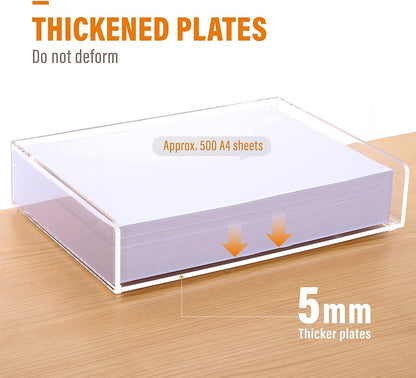 Acrylic Stackable Letter Tray Clear Paper Tray Desk Organizer 4-Tier Desk File Organizer Paper Sorter Holder Document Shelf Tray for Letter/A4,4-Pack