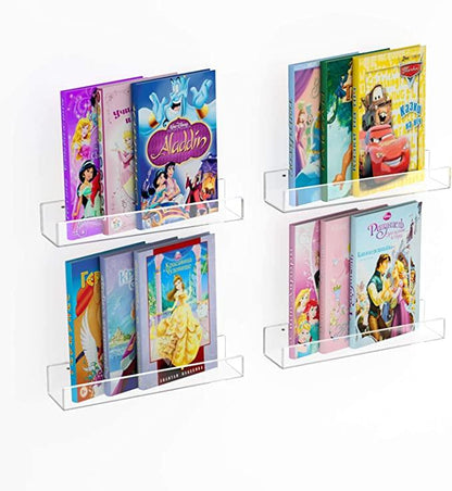 clear acrylic floating bookshelf set of 4