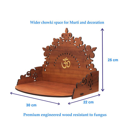 Floral Beautiful Wooden Pooja Stand for Home/Mandir for Home/Temple for Home and Office/Puja Mandir for Home and Office Wall Product