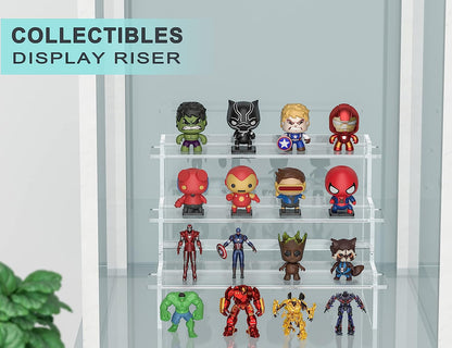 Acrylic Risers Display Stands, 12'' Perfume Organizer, Clear Riser for POPs Amiibo Figure Organizer, Cologne Organizer Cupcake Stand Shot Glass Display Shelves Desktop Tiered Display (1 Pack)