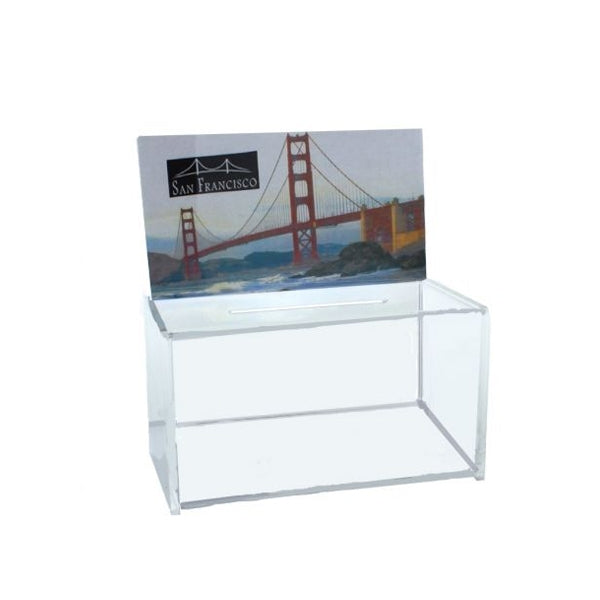 Acrylic Ballot Box - 9 x 5 x 5 with 8.5 x 5 Header