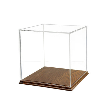 Acrylic Display Box 12 x 12 x 12 with Solid Hardwood Base