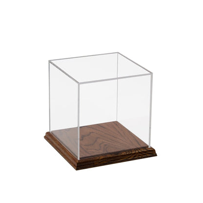 Acrylic Display Box 6 x 6 x 6 with Solid Hardwood Base